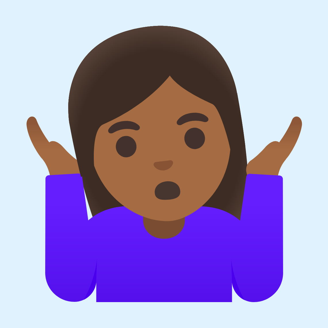 π€·πΎββοΈ Woman shrugging: medium-dark skin tone