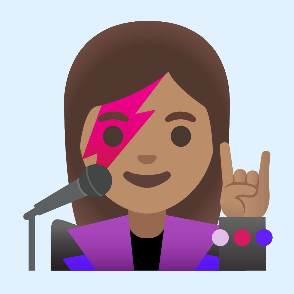 π©π½βπ€ Woman singer: medium skin tone