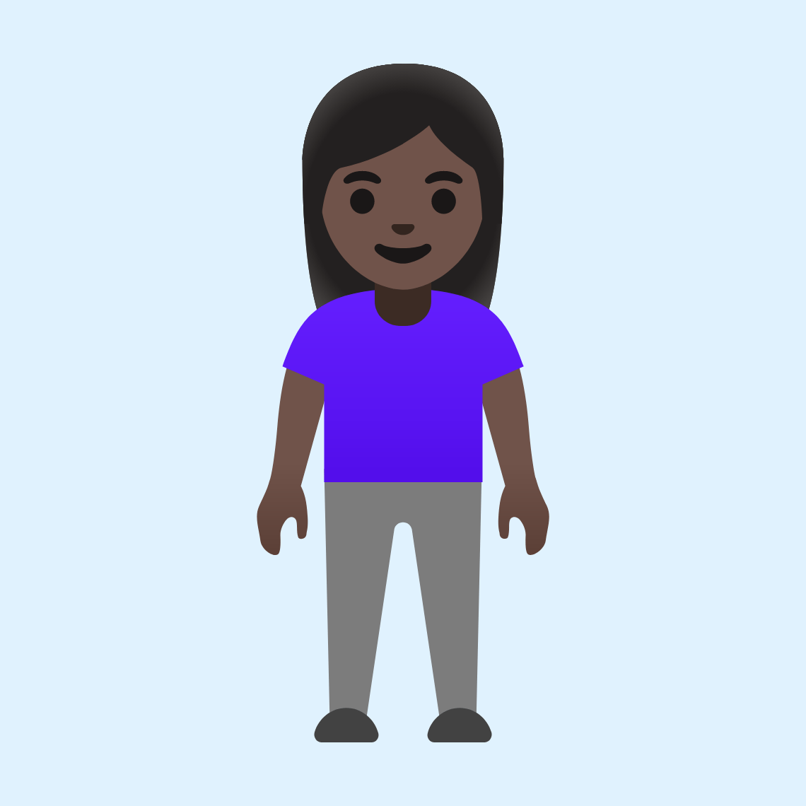 π§πΏββοΈ Woman standing: dark skin tone
