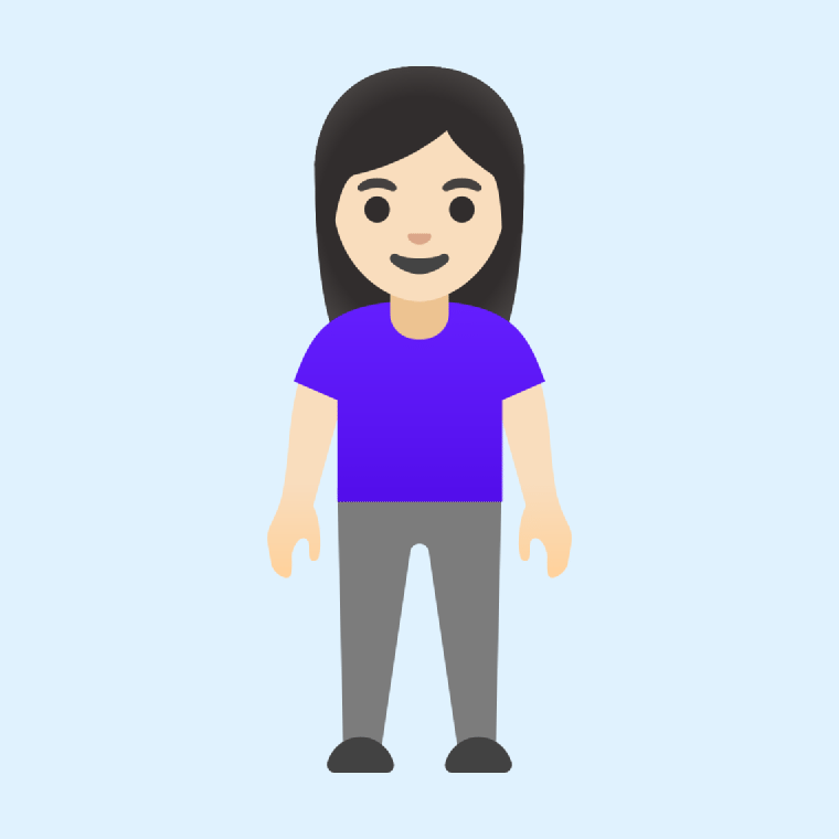 Emoji 🧍🏻‍♀️ Woman standing: light skin tone: Meaning and Details