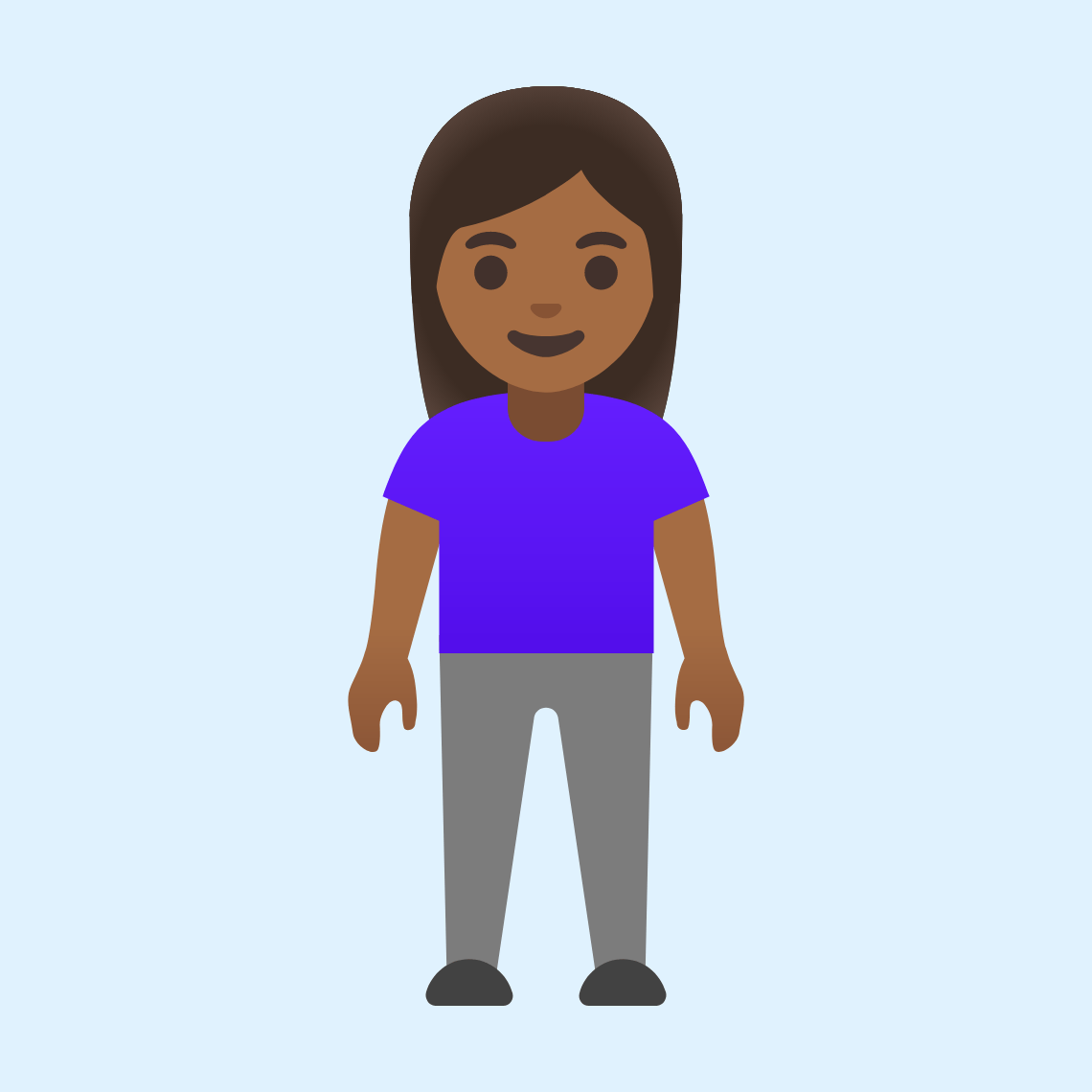 π§πΎββοΈ Woman standing: medium-dark skin tone