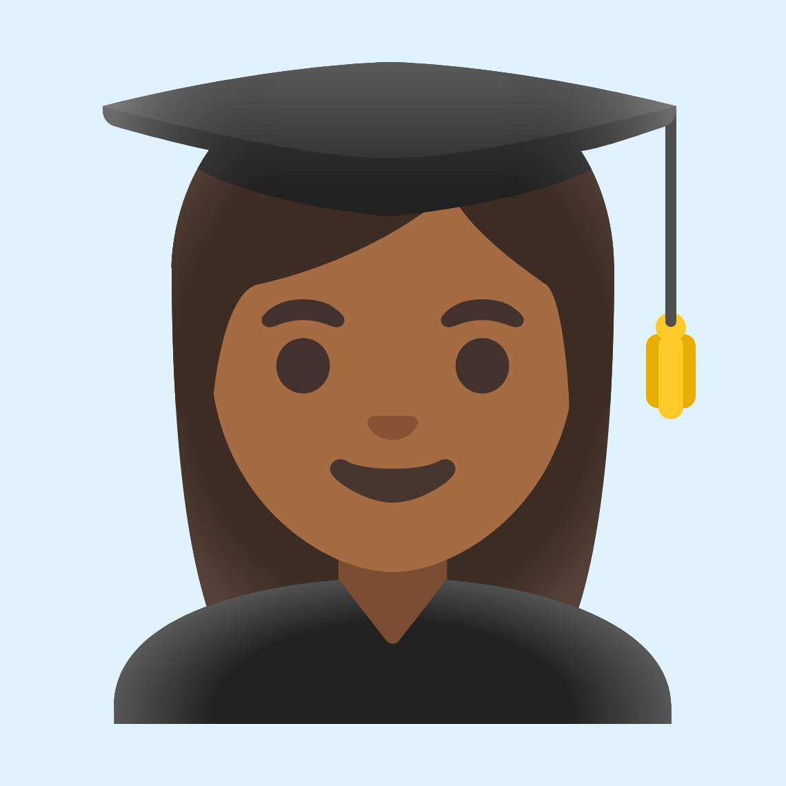 π©πΎβπ Woman student: medium-dark skin tone