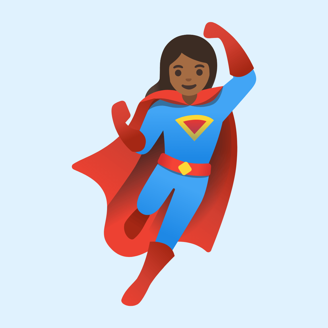 π¦ΈπΎββοΈ Woman superhero: medium-dark skin tone