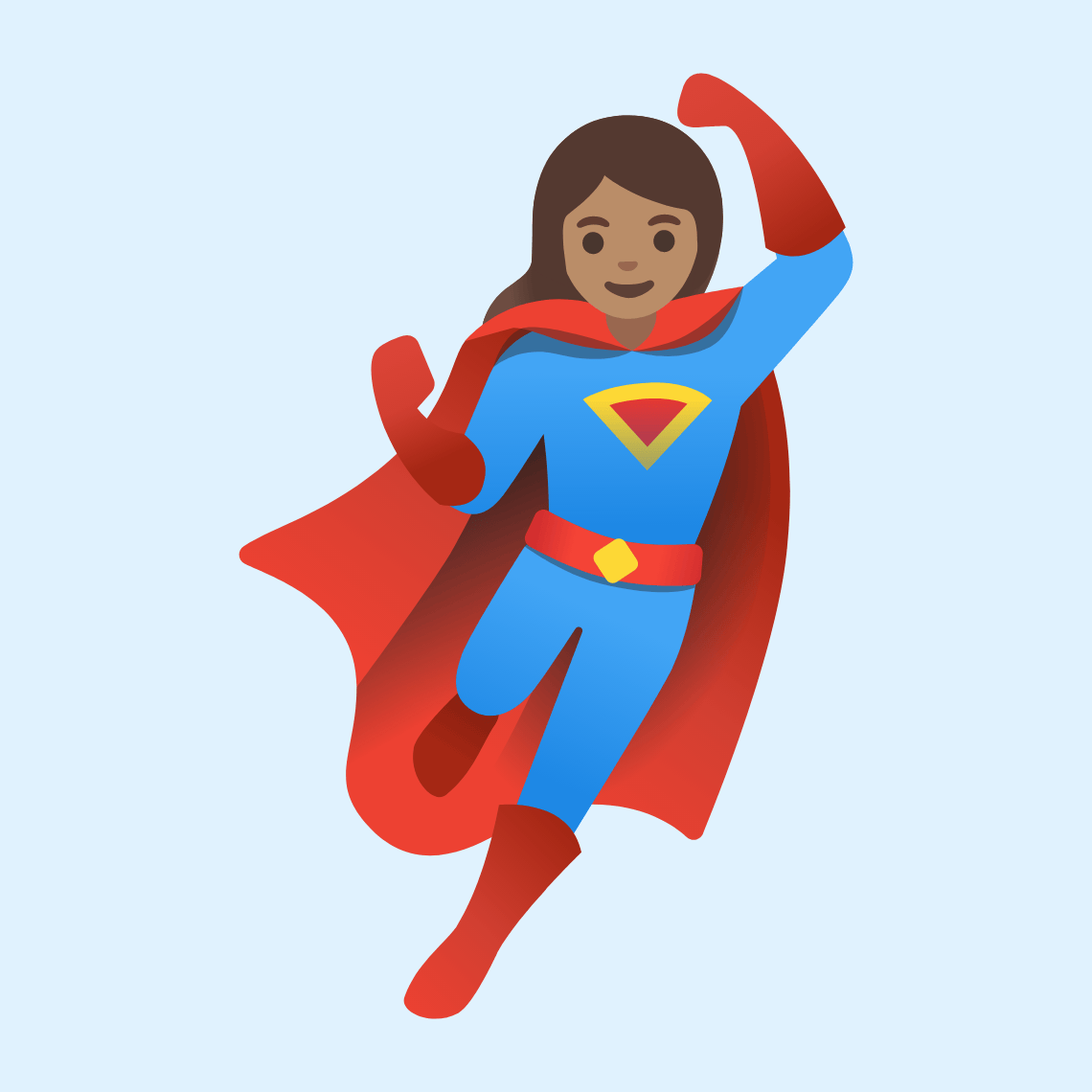 🦸🏽‍♀️ Woman superhero: medium skin tone