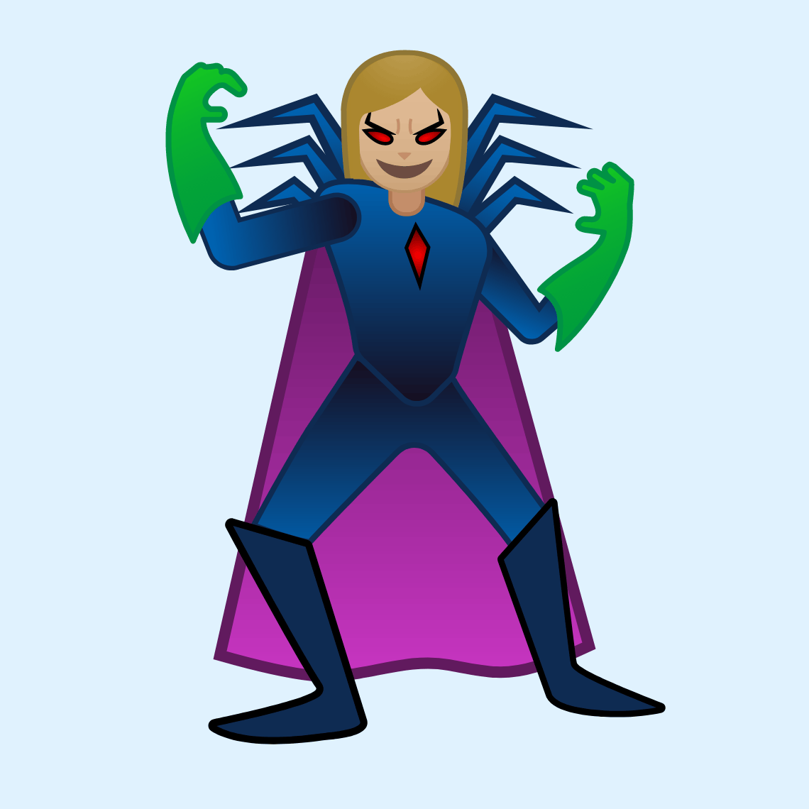 π¦ΉπΌββοΈ Woman supervillain: medium-light skin tone