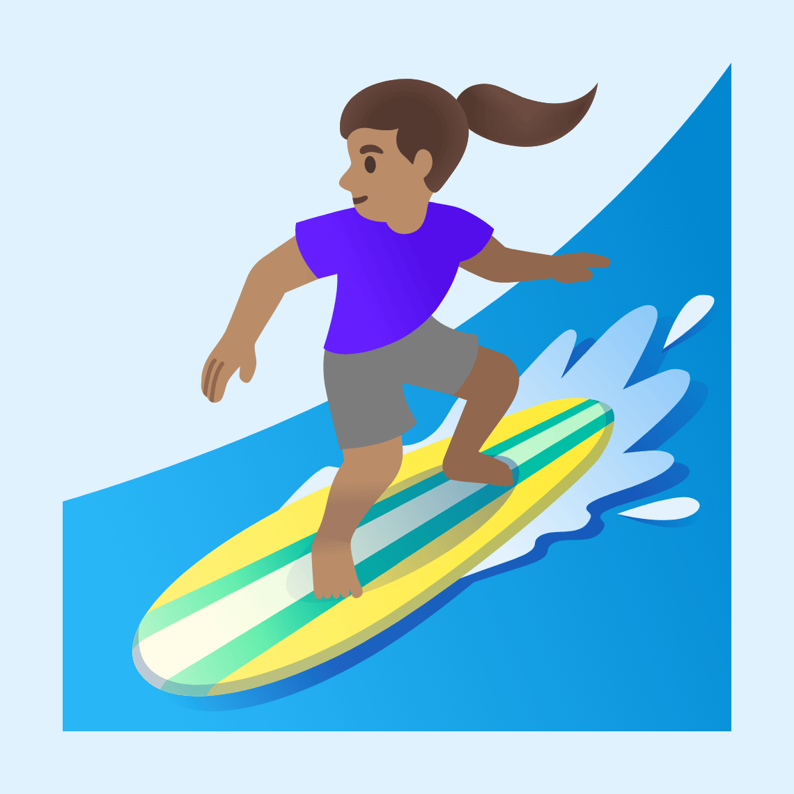 ππ½ββοΈ Woman surfing: medium skin tone