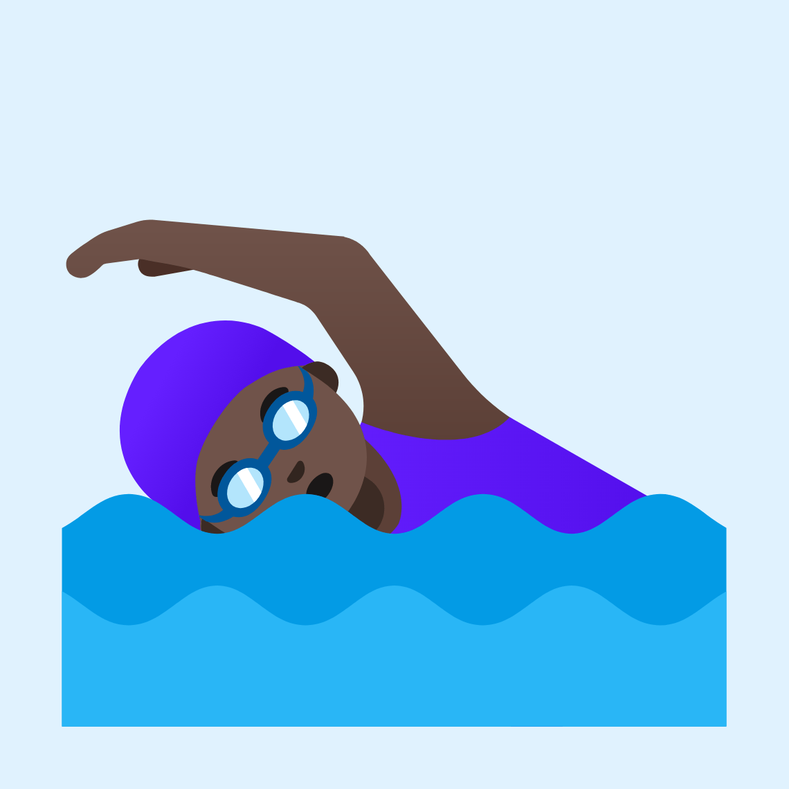 ππΏββοΈ Woman swimming: dark skin tone