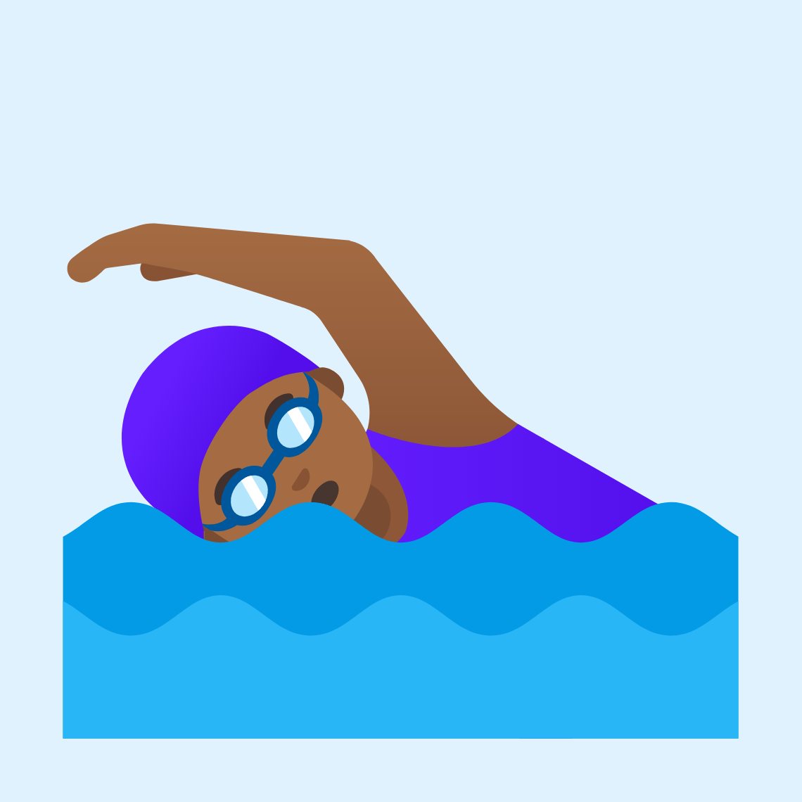 ππΎββοΈ Woman swimming: medium-dark skin tone
