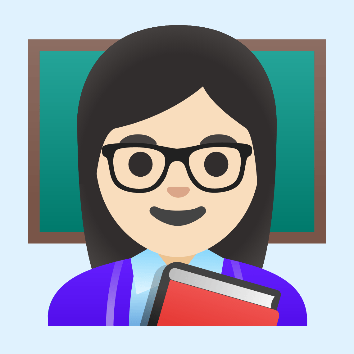 π©π»βπ« Woman teacher: light skin tone