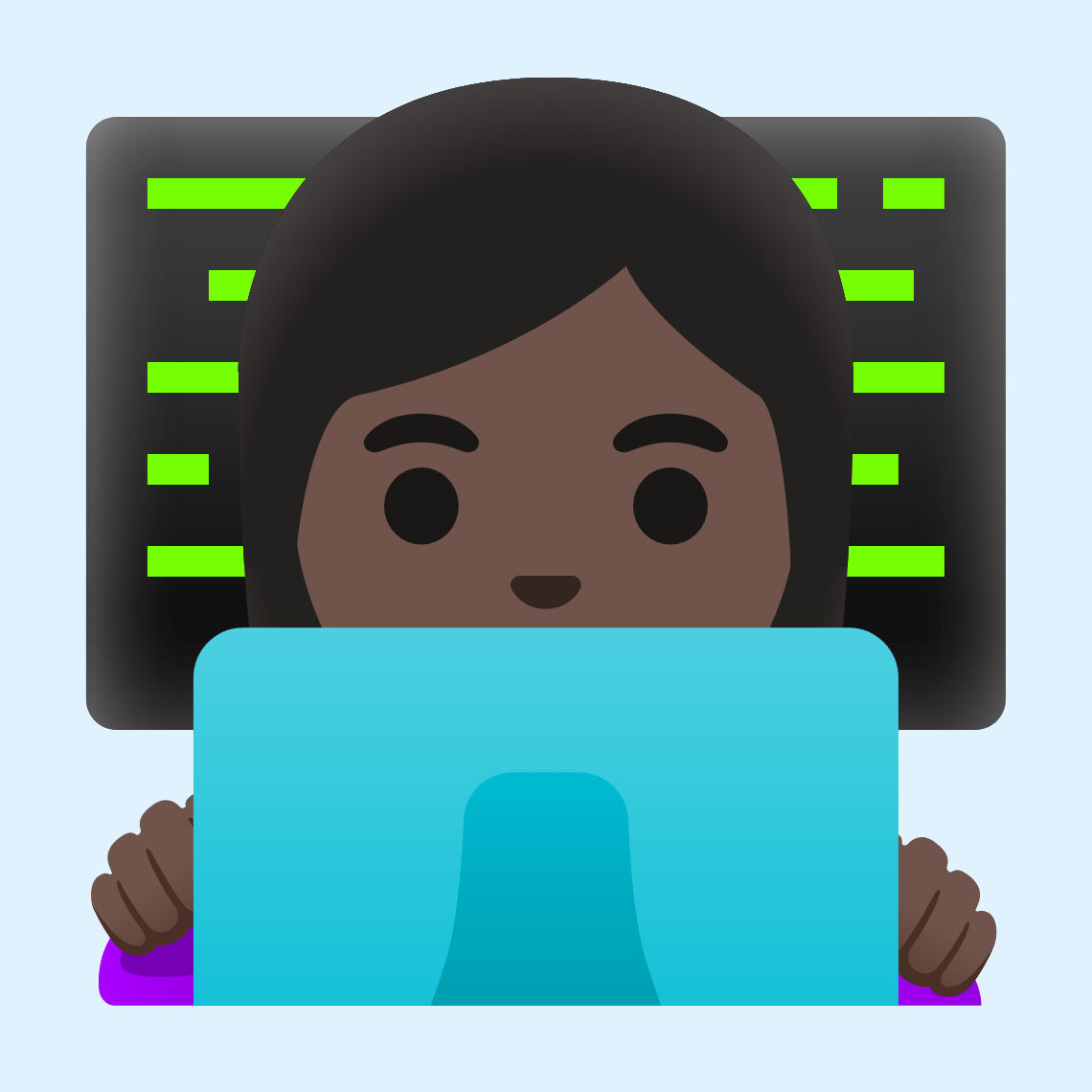 π©πΏβπ» Woman technologist: dark skin tone