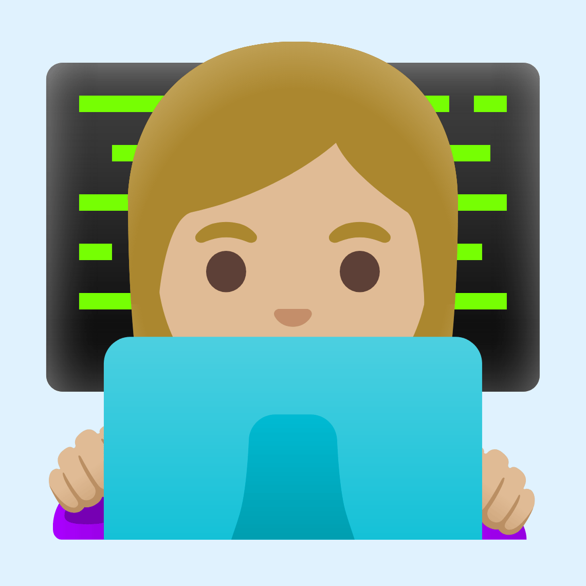 π©πΌβπ» Woman technologist: medium-light skin tone