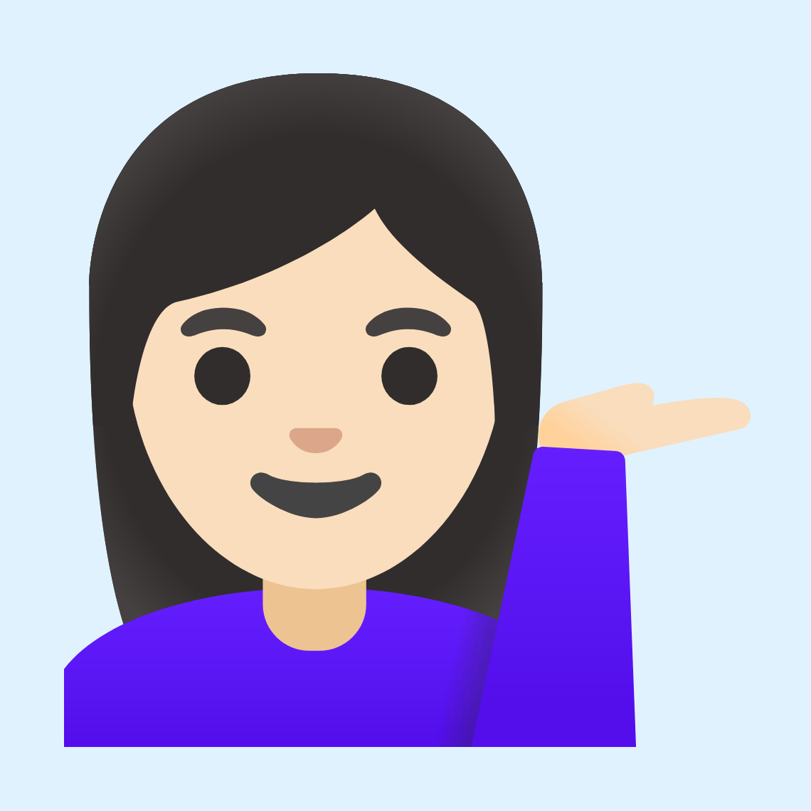 ππ»ββοΈ Woman tipping hand: light skin tone