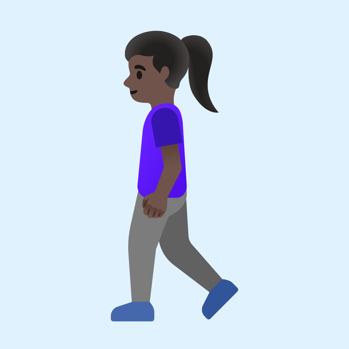 πΆπΏββοΈ Woman walking: dark skin tone