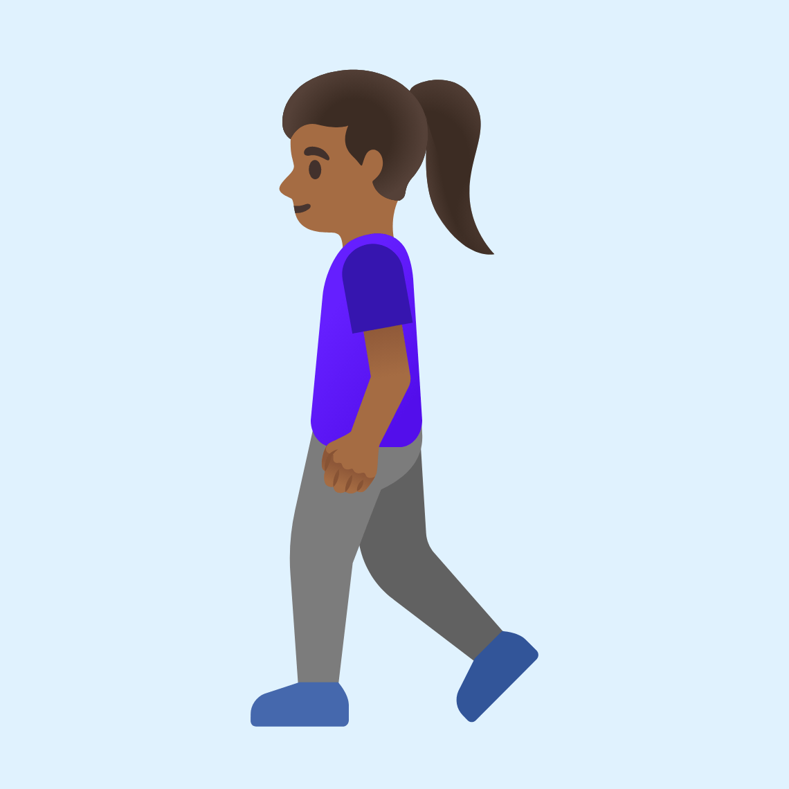πΆπΎββοΈ Woman walking: medium-dark skin tone