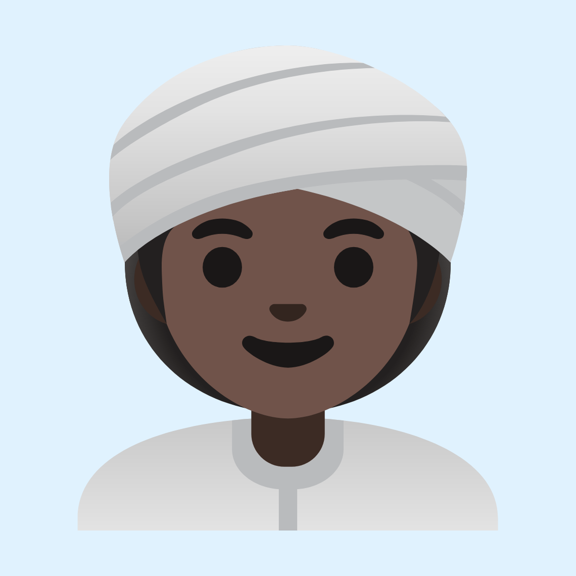 π³πΏββοΈ Woman wearing turban: dark skin tone