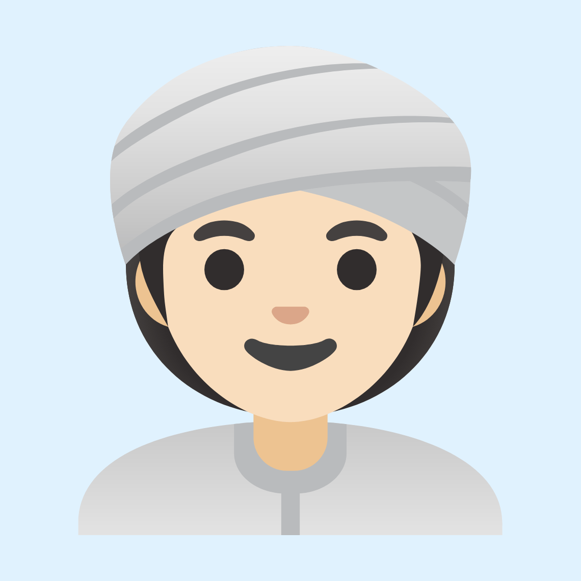 π³π»ββοΈ Woman wearing turban: light skin tone