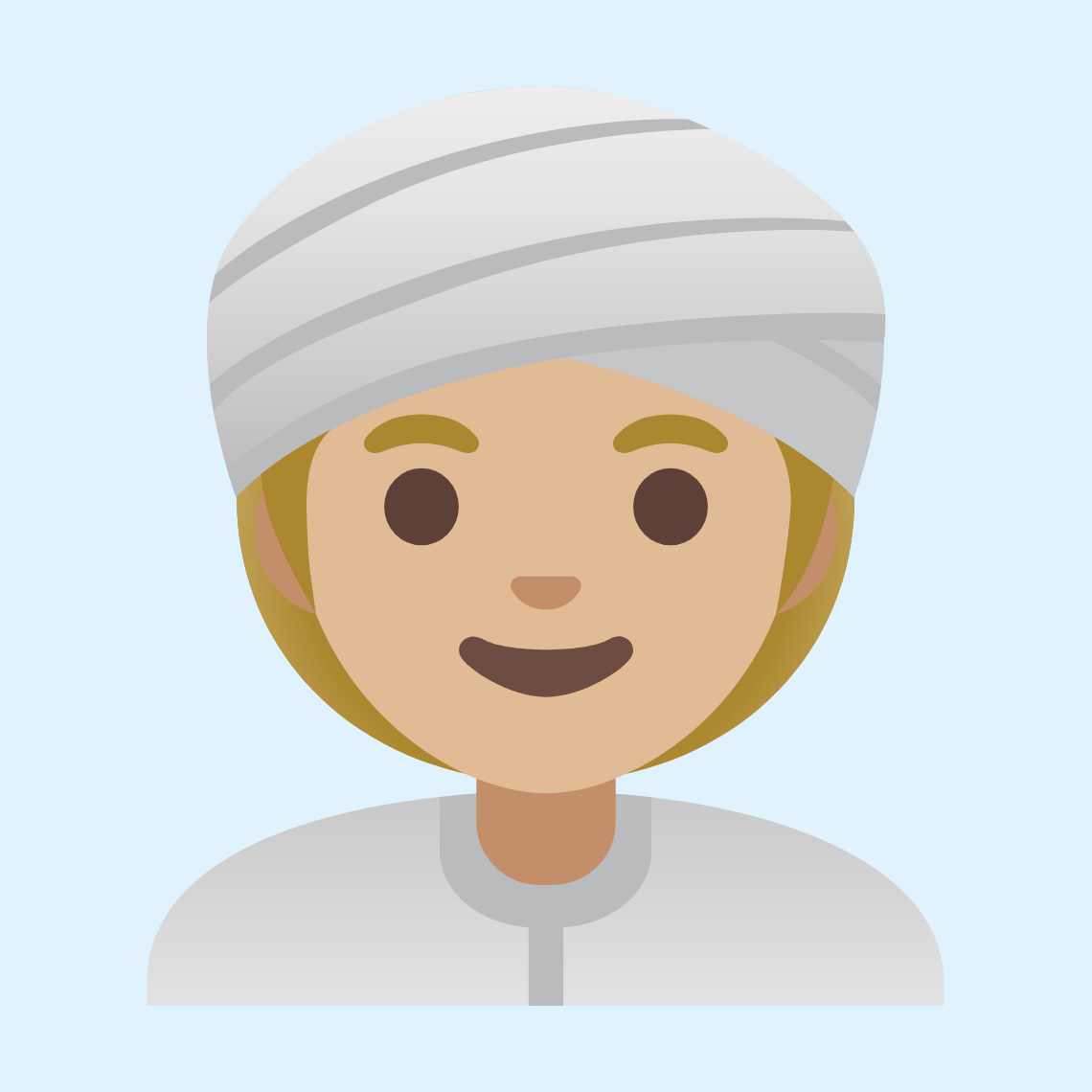 π³πΌββοΈ Woman wearing turban: medium-light skin tone
