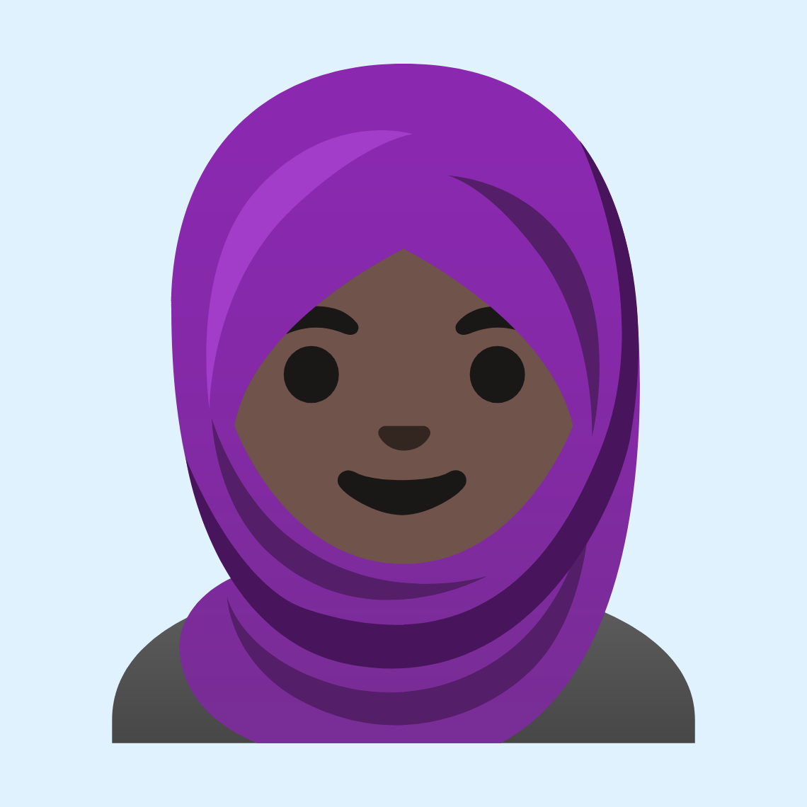 π§πΏ Woman with headscarf: dark skin tone