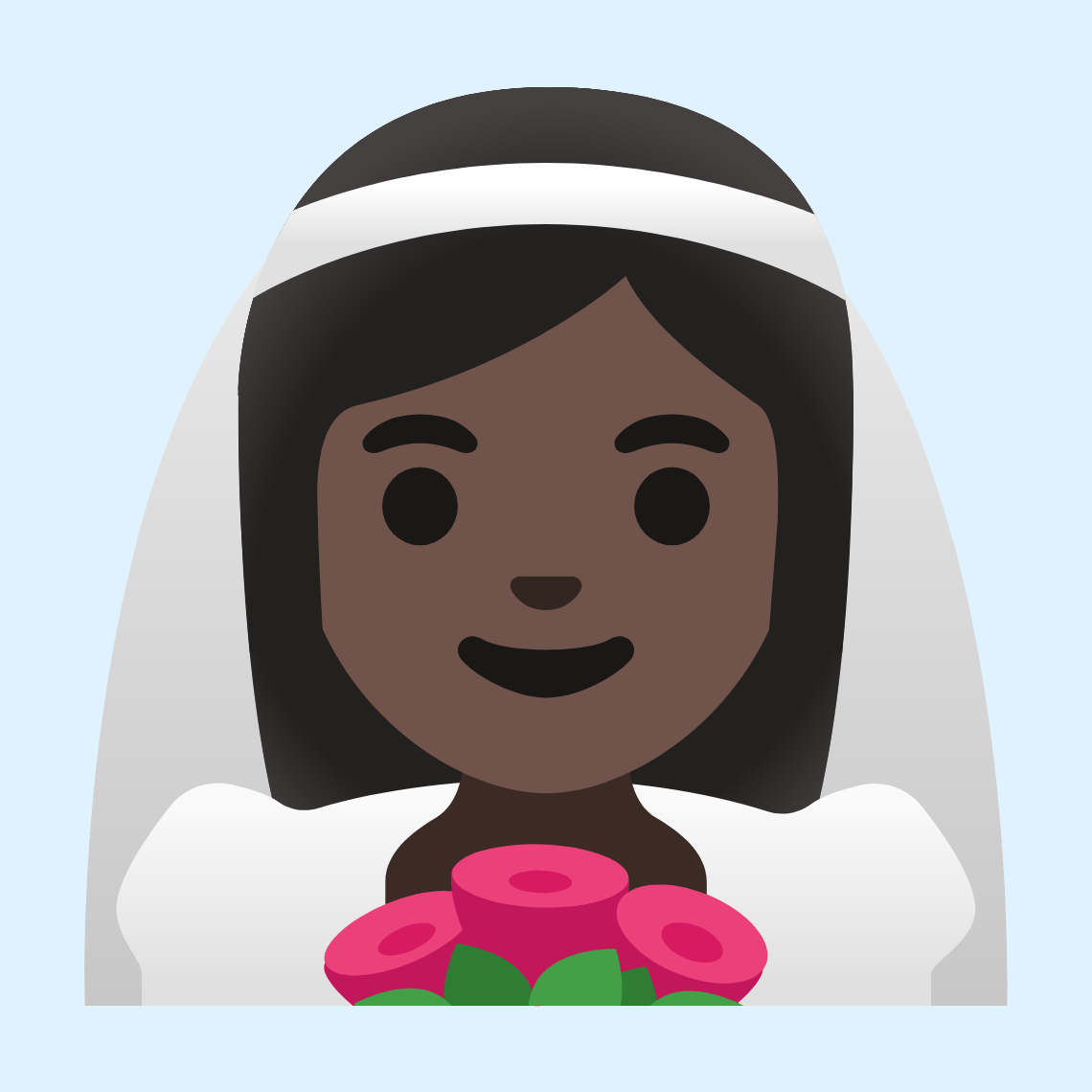 π°πΏββοΈ Woman with veil: dark skin tone