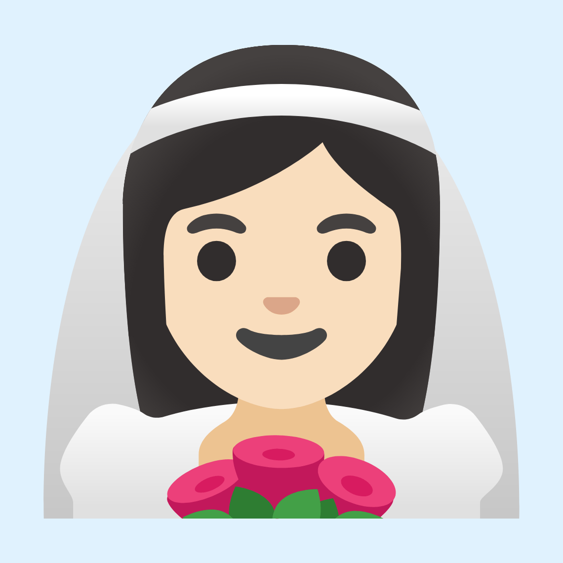 π°π»ββοΈ Woman with veil: light skin tone