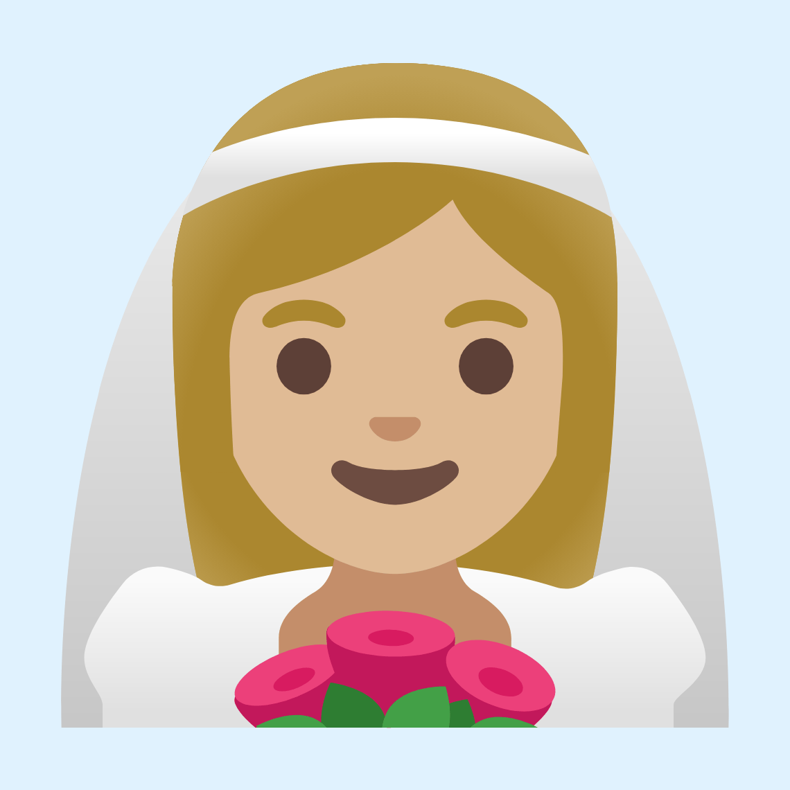 π°πΌββοΈ Woman with veil: medium-light skin tone