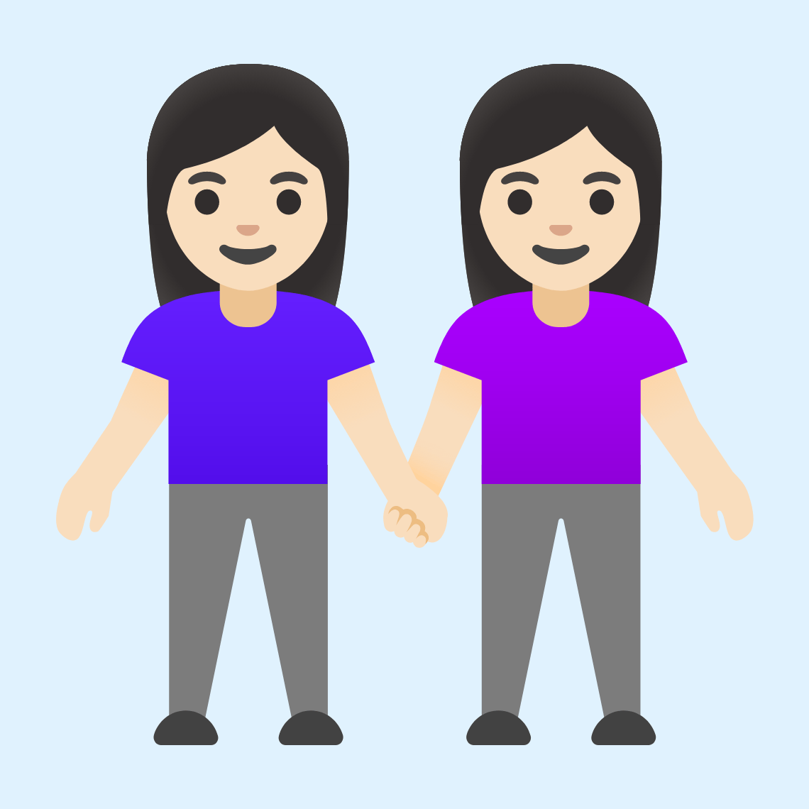 ππ» Women holding hands: light skin tone