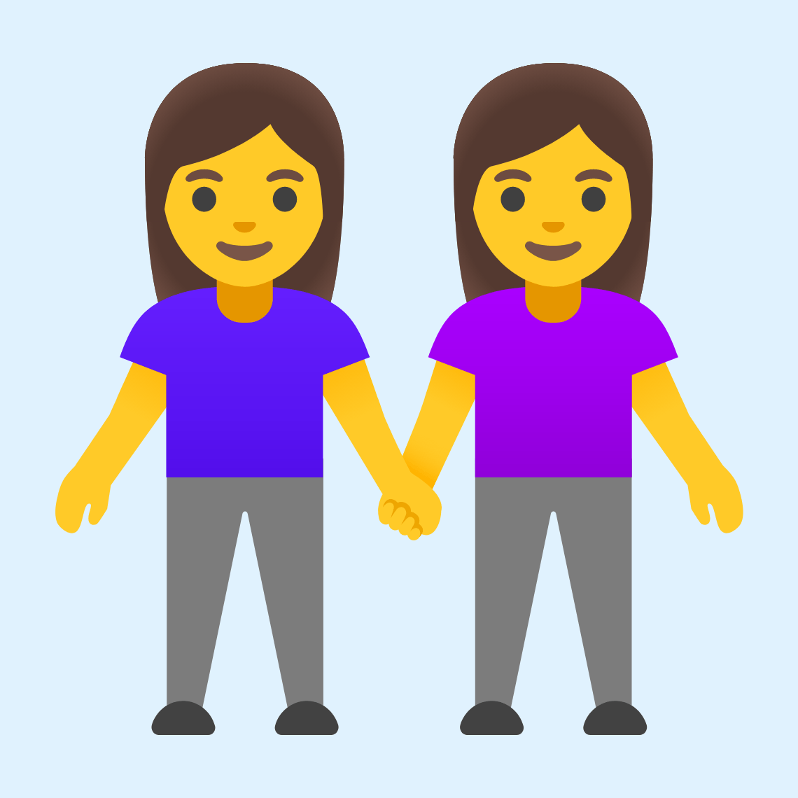 π Women holding hands