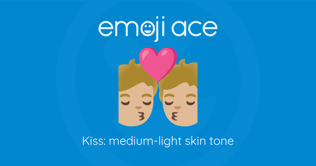 Emoji ππΌ Kiss: medium-light skin tone: Meaning and Details